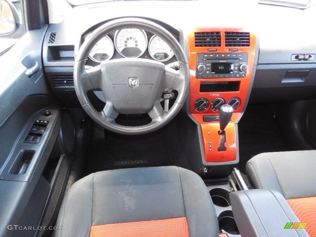 2009 Dodge Caliber SXT Dark Slate Gray/Orange Dashboard Photo #80838670