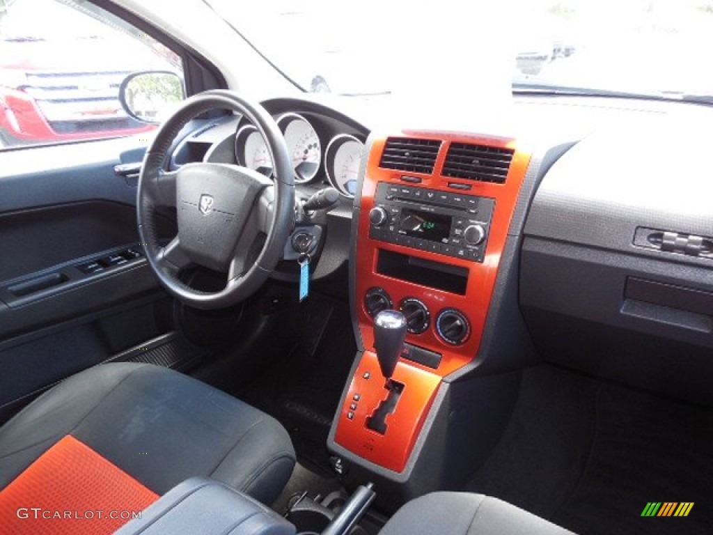 2009 Dodge Caliber SXT Dark Slate Gray/Orange Dashboard Photo #80838811