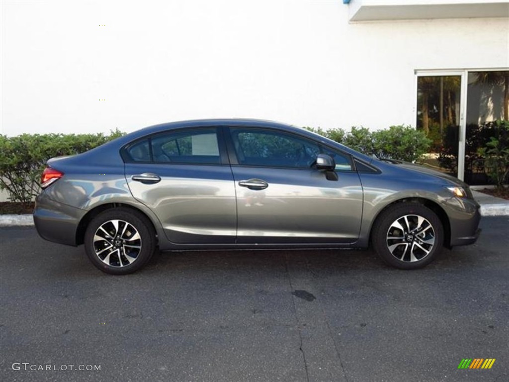 2013 Civic EX Sedan - Polished Metal Metallic / Gray photo #2