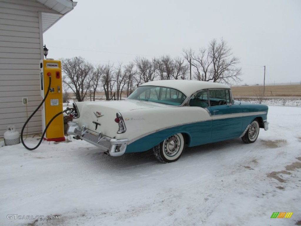 1956 Bel Air 2 Door Hardtop - Nassau Blue/India Ivory / Light Turquoise photo #2