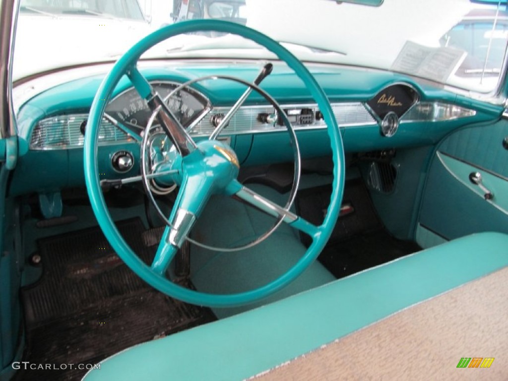 1956 Bel Air 2 Door Hardtop - Nassau Blue/India Ivory / Light Turquoise photo #5