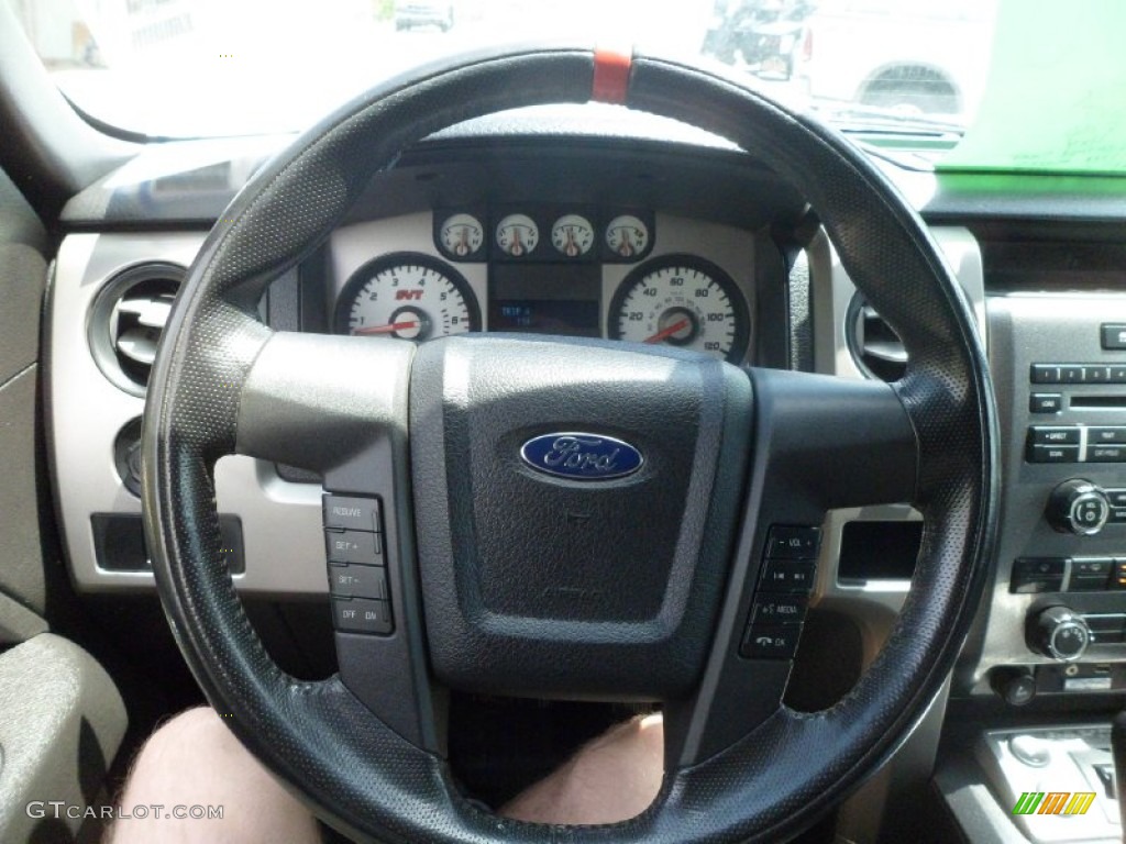 2010 Ford F150 SVT Raptor SuperCab 4x4 Raptor Black Steering Wheel Photo #80840061
