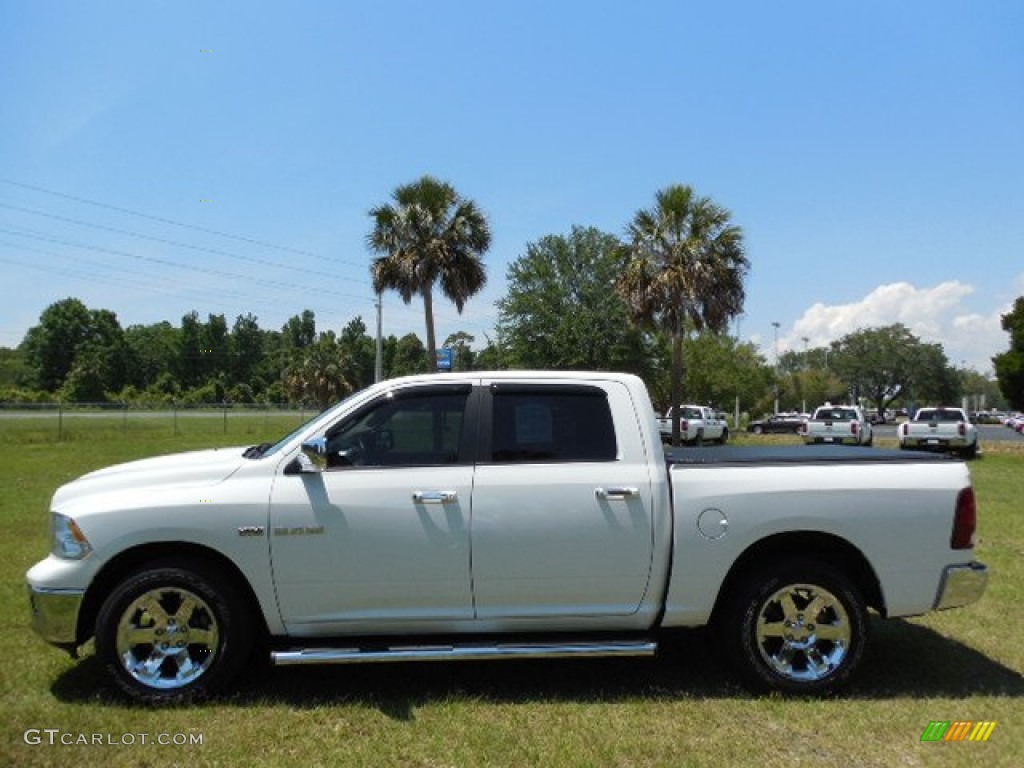 2010 Ram 1500 Laramie Crew Cab - Stone White / Light Pebble Beige/Bark Brown photo #2