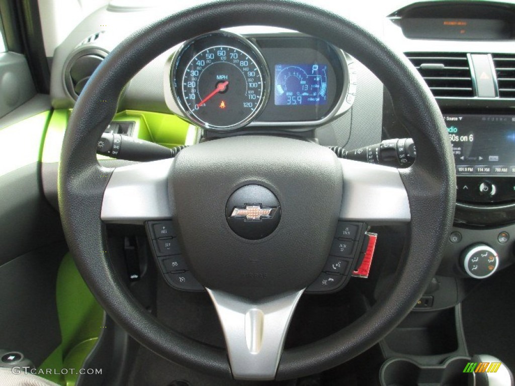 2013 Chevrolet Spark LS Green/Green Steering Wheel Photo #80843104