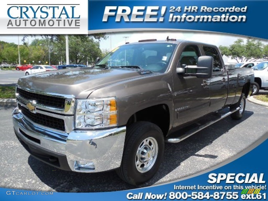 2008 Silverado 2500HD LTZ Crew Cab - Desert Brown Metallic / Ebony Black/Light Cashmere photo #1