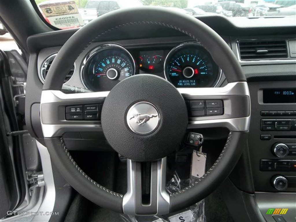 2013 Ford F250 Super Duty Platinum Crew Cab 4x4 Platinum Black Leather Steering Wheel Photo #80846441