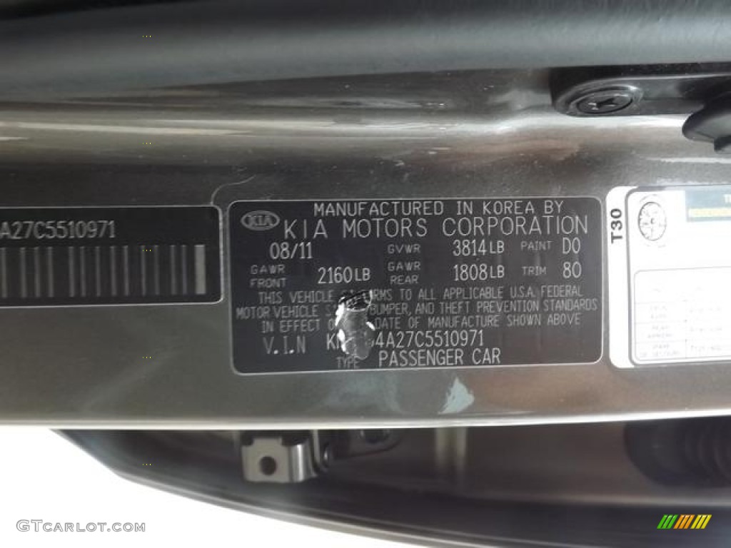 2012 Forte Color Code D0 for Titanium Photo #80847253