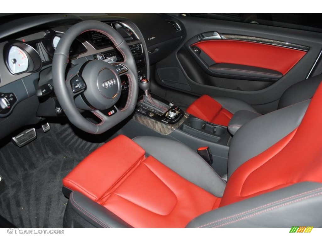 Black/Magma Red Interior 2013 Audi S5 3.0 TFSI quattro Coupe Photo #80847840