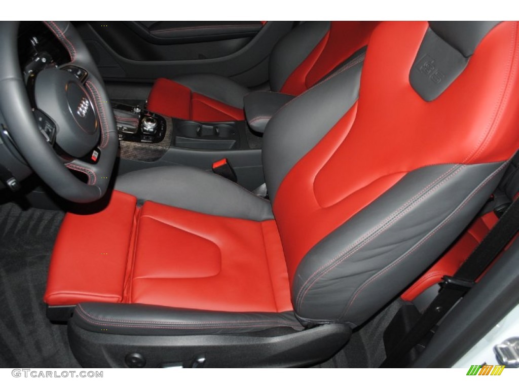 Black/Magma Red Interior 2013 Audi S5 3.0 TFSI quattro Coupe Photo #80847866