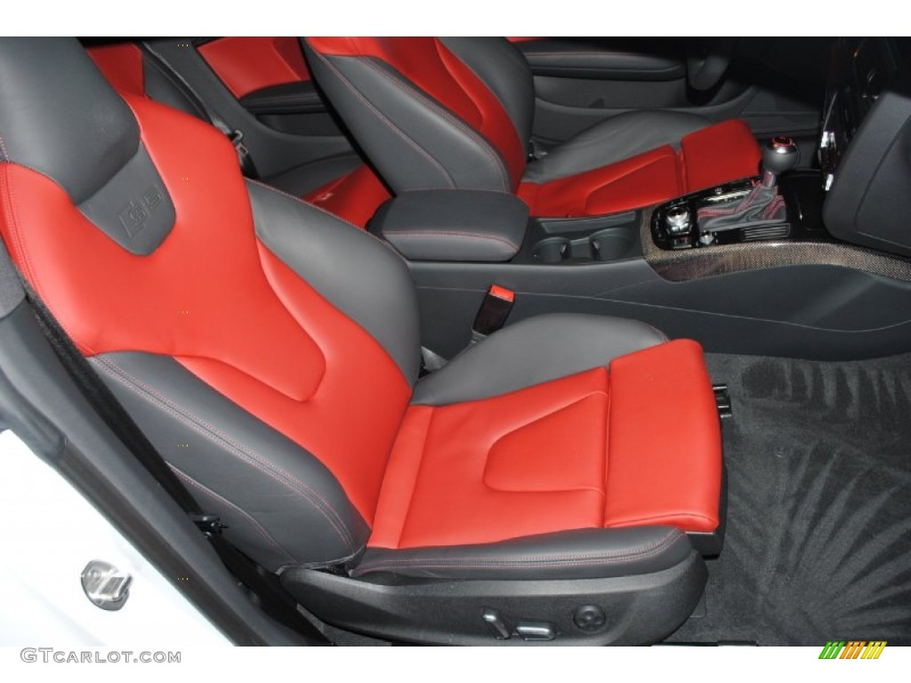 Black/Magma Red Interior 2013 Audi S5 3.0 TFSI quattro Coupe Photo #80848750