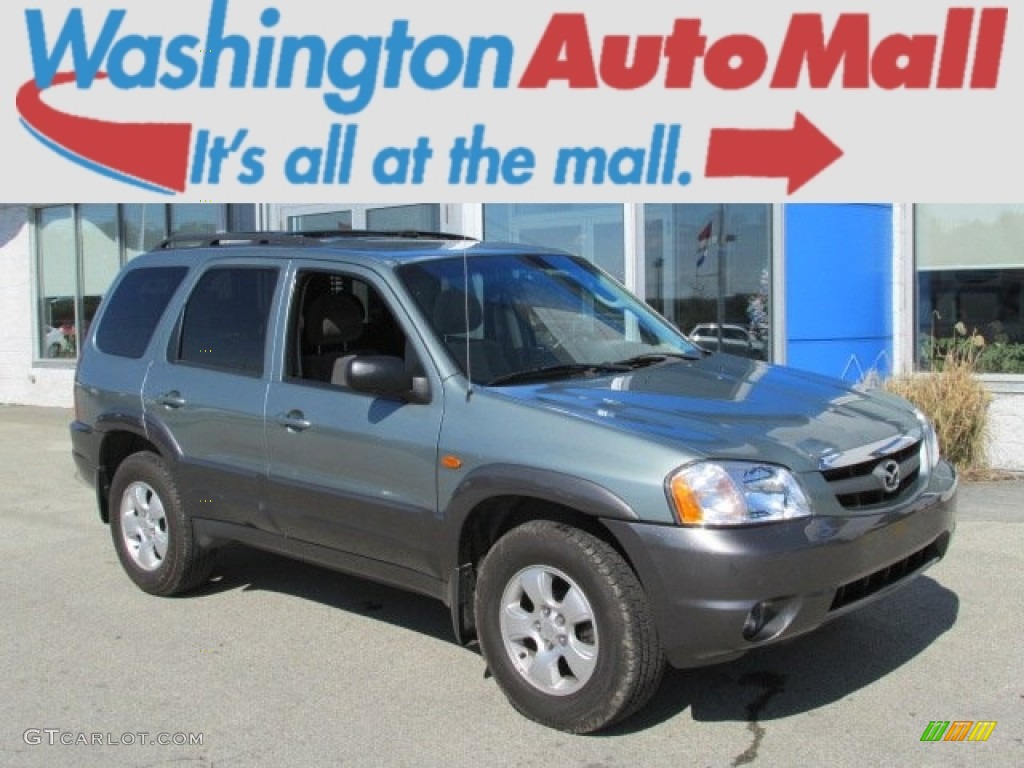 2003 Tribute LX-V6 4WD - Light Cypress Green Metallic / Dark Flint Gray photo #1