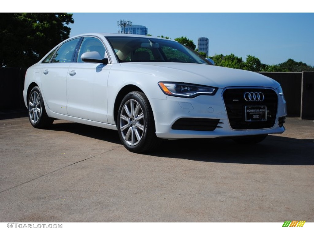 2013 A6 2.0T quattro Sedan - Glacier White Metallic / Velvet Beige photo #1