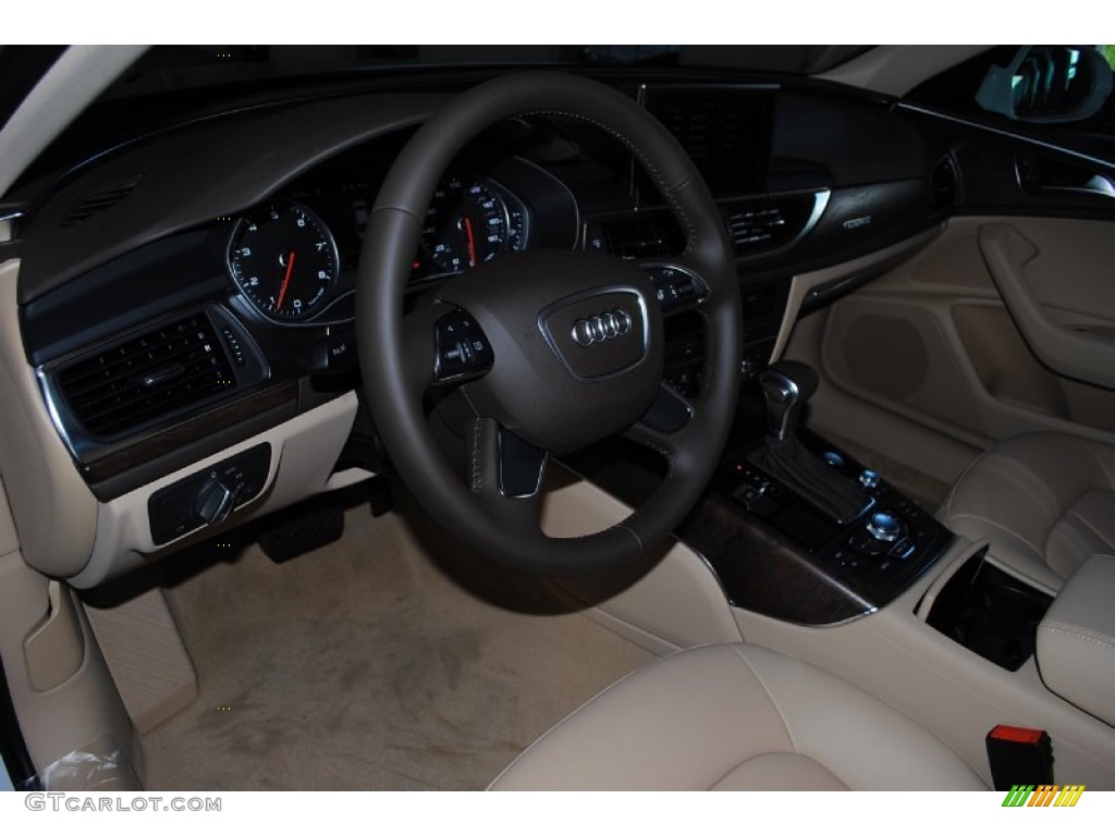 2013 A6 2.0T quattro Sedan - Glacier White Metallic / Velvet Beige photo #11