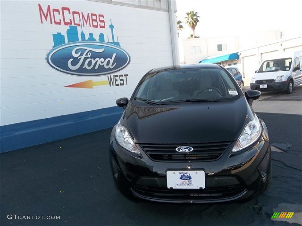 2013 Fiesta S Sedan - Tuxedo Black / Charcoal Black/Light Stone photo #1