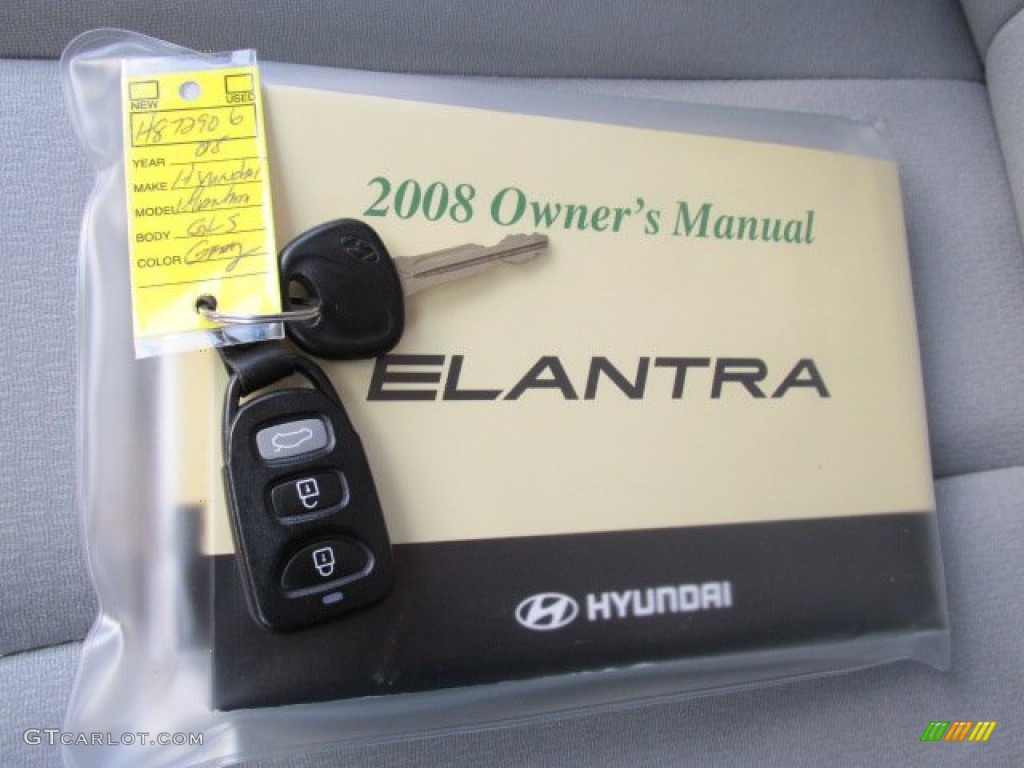 2008 Elantra SE Sedan - Carbon Gray Metallic / Gray photo #17