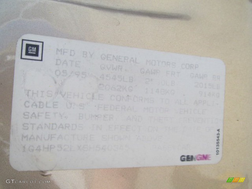 1995 Buick LeSabre Custom Info Tag Photos
