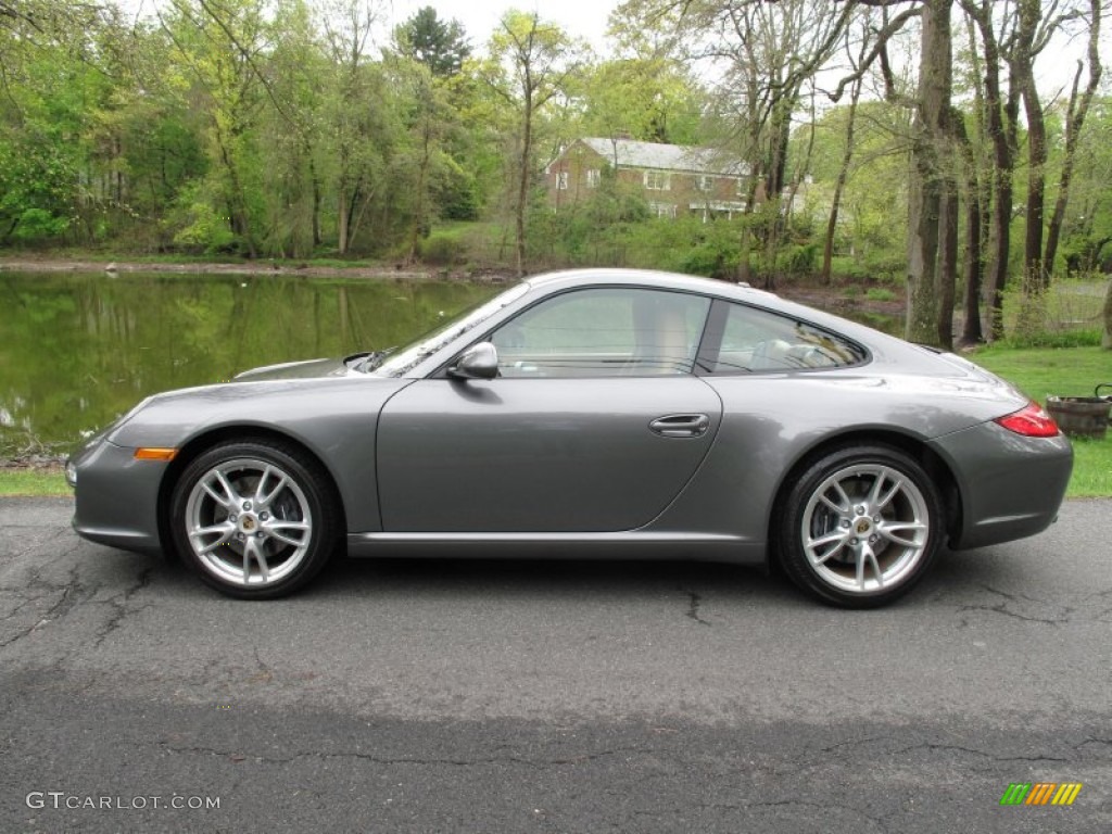 2011 911 Carrera Coupe - Meteor Grey Metallic / Sand Beige photo #3