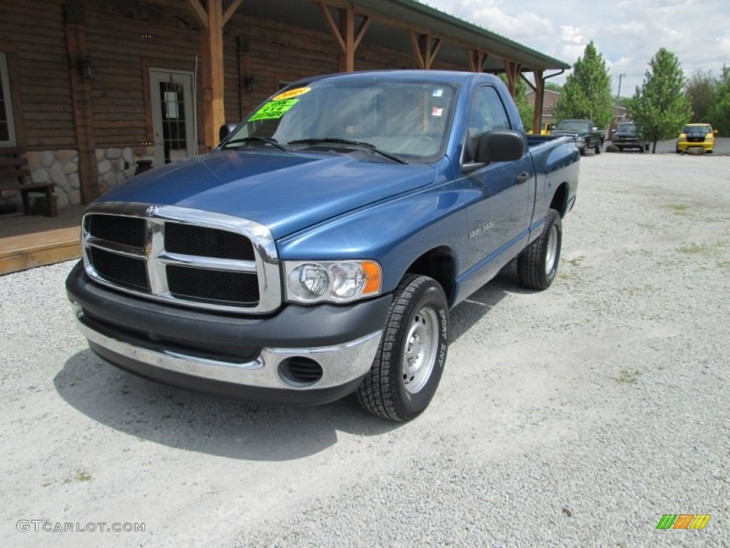 2005 Ram 1500 ST Regular Cab 4x4 - Atlantic Blue Pearl / Taupe photo #2