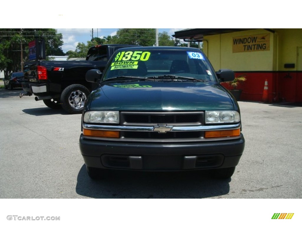 2003 S10 Regular Cab - Dark Green Metallic / Graphite photo #8