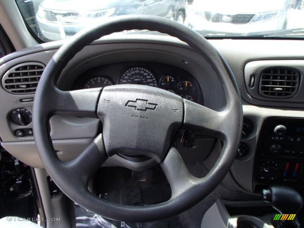 2004 Chevrolet TrailBlazer LS 4x4 Dark Pewter Steering Wheel Photo #80859475