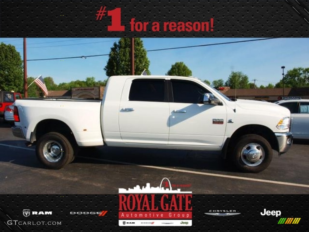 2011 Ram 3500 HD Laramie Mega Cab 4x4 Dually - Bright White / Light Pebble Beige/Bark Brown photo #1