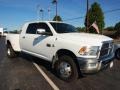 2011 Bright White Dodge Ram 3500 HD Laramie Mega Cab 4x4 Dually  photo #2