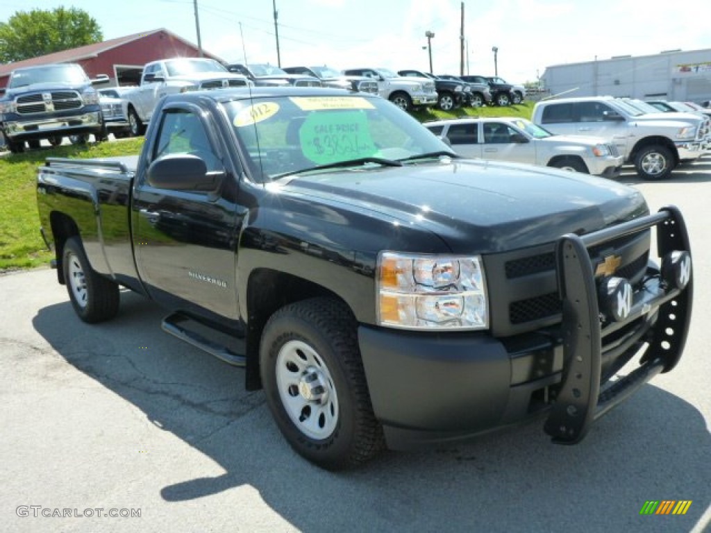 2012 Silverado 1500 Work Truck Regular Cab 4x4 - Black / Dark Titanium photo #10