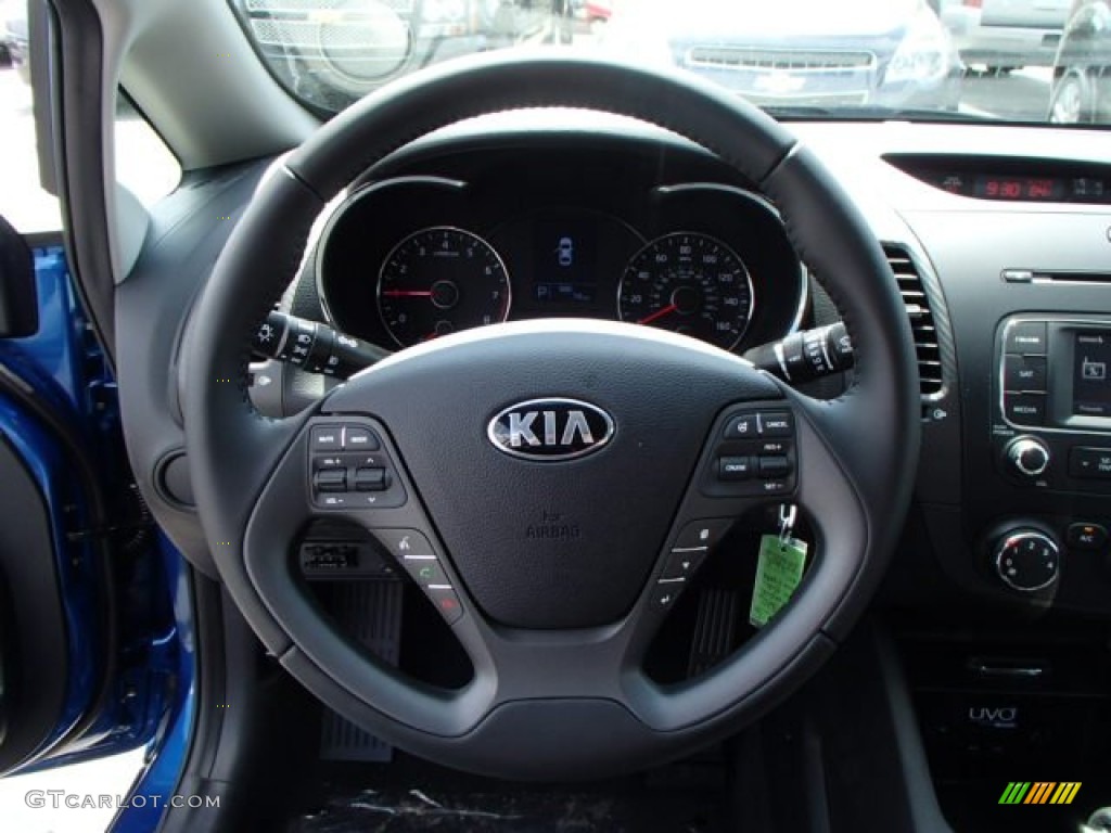2014 Kia Forte EX Black Steering Wheel Photo #80860837