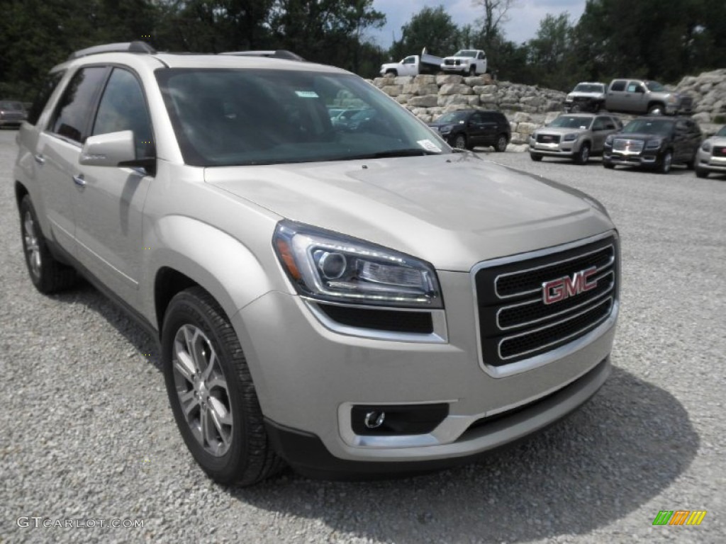 2013 Acadia SLT AWD - Champagne Silver Metallic / Dark Cashmere photo #2