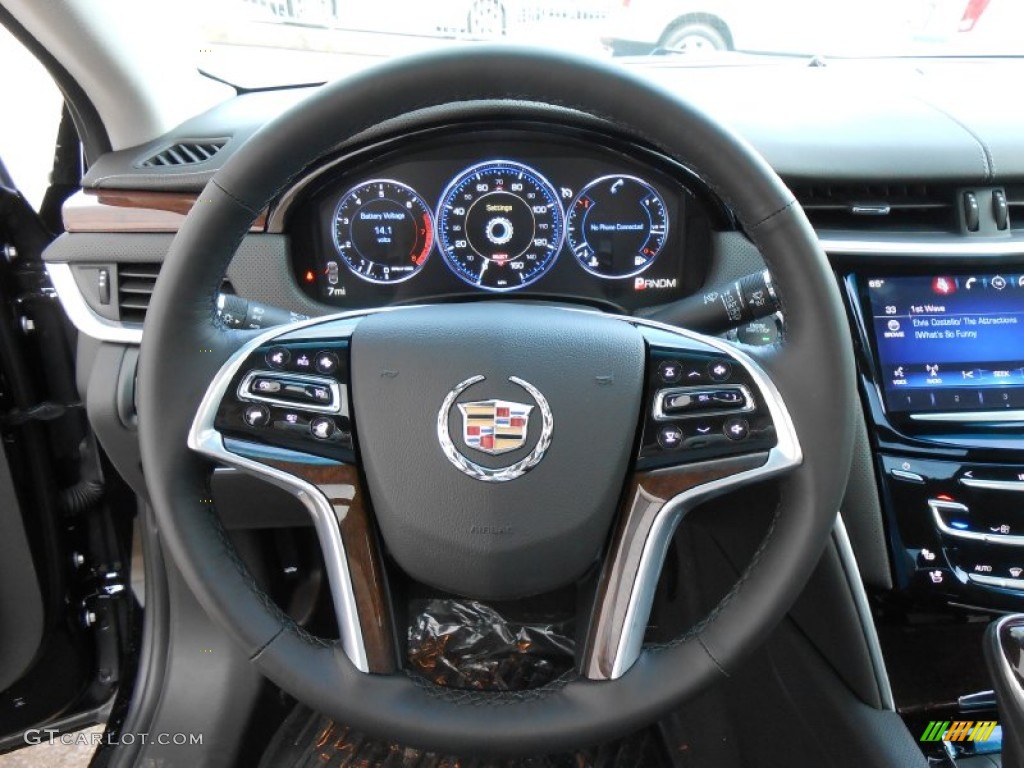 2013 Cadillac XTS Premium FWD Jet Black Steering Wheel Photo #80861356