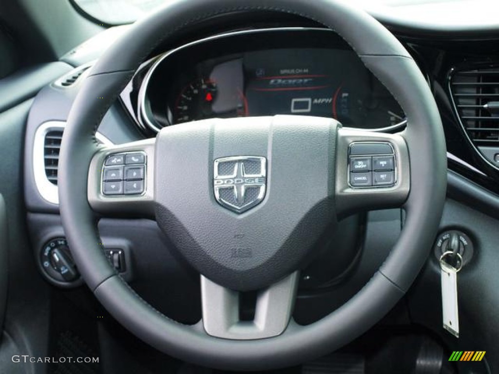 2013 Dodge Dart Limited Black Steering Wheel Photo #80862044
