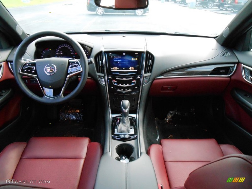 2013 Cadillac ATS 2.0L Turbo Luxury AWD Morello Red/Jet Black Accents Dashboard Photo #80862394