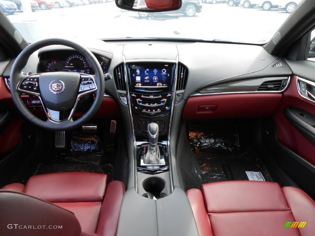 2013 Cadillac ATS 2.0L Turbo Premium Morello Red/Jet Black Accents Dashboard Photo #80862793