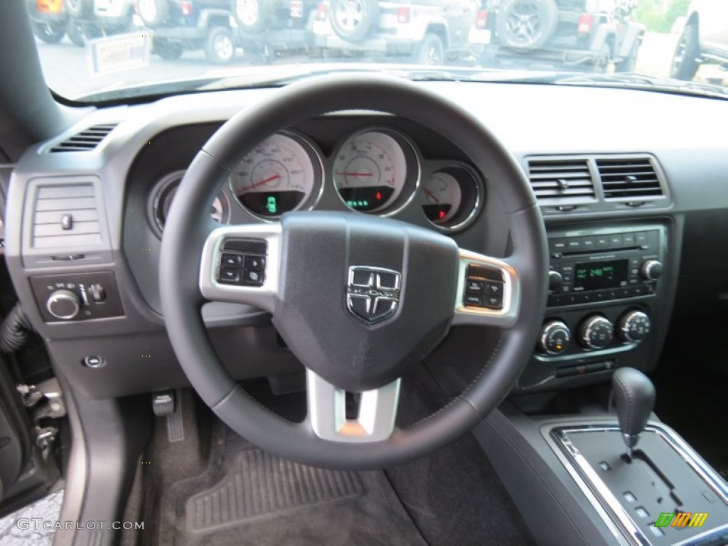 2012 Dodge Challenger SXT Dark Slate Gray Steering Wheel Photo #80863363