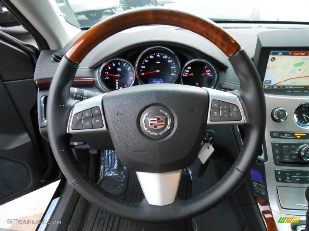2013 Cadillac CTS 4 3.0 AWD Sedan Ebony Steering Wheel Photo #80863623