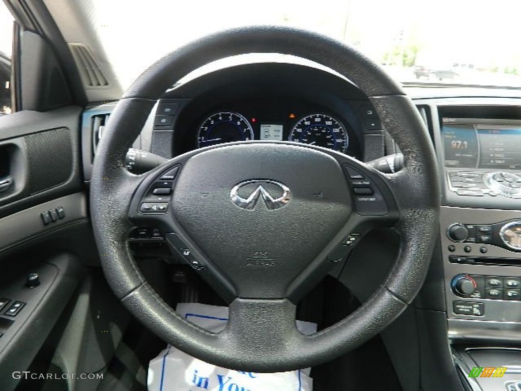 2011 Infiniti G 37 x AWD Sedan Graphite Steering Wheel Photo #80863702