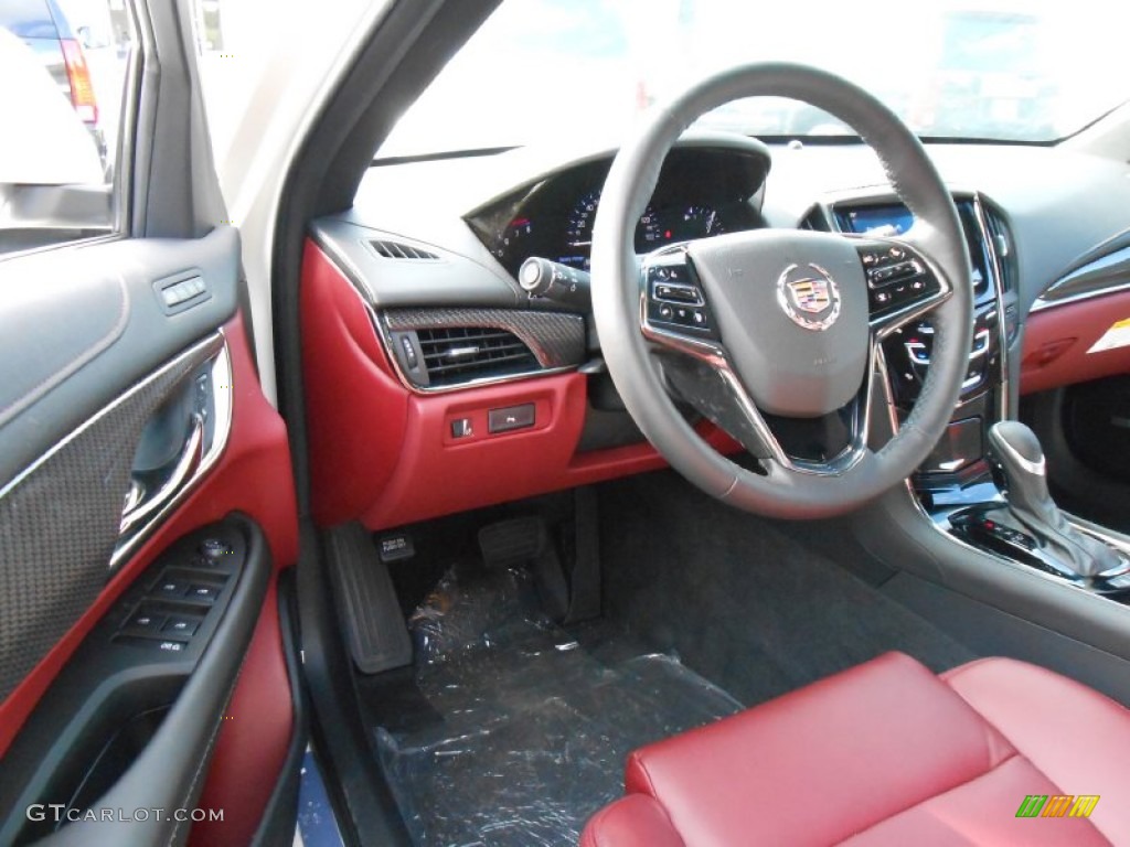 Morello Red/Jet Black Accents Interior 2013 Cadillac ATS 2.0L Turbo Luxury AWD Photo #80864599