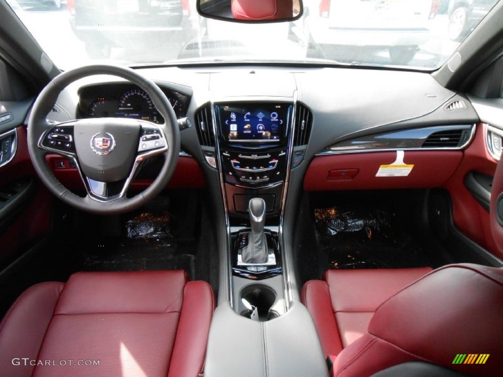 2013 Cadillac ATS 2.0L Turbo Luxury AWD Morello Red/Jet Black Accents Dashboard Photo #80864677