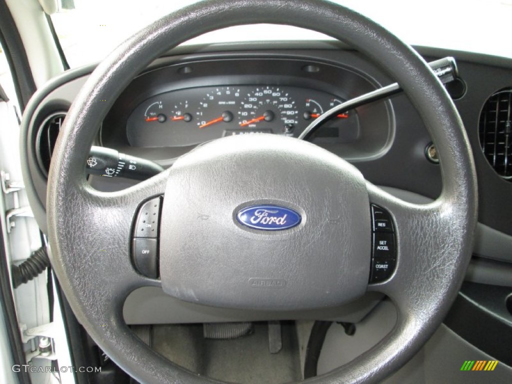 2007 Ford E Series Van E350 Super Duty XLT Passenger Medium Flint Grey Steering Wheel Photo #80868388