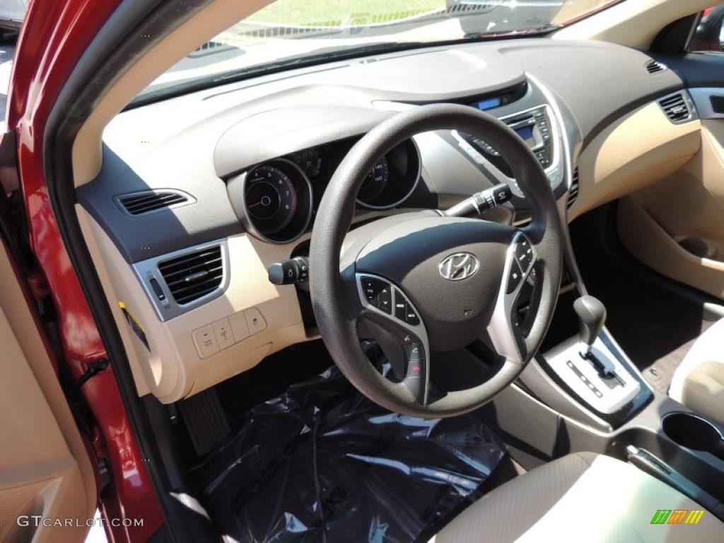 2012 Elantra GLS - Red Allure / Beige photo #3