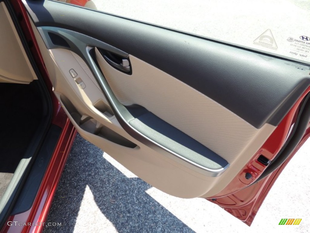 2012 Elantra GLS - Red Allure / Beige photo #9