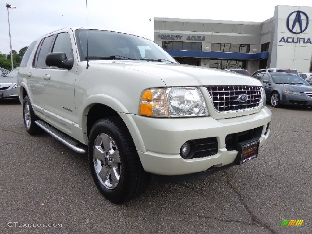 2004 Explorer Limited 4x4 - Ceramic White Tri Coat Metallic / Midnight Grey photo #9
