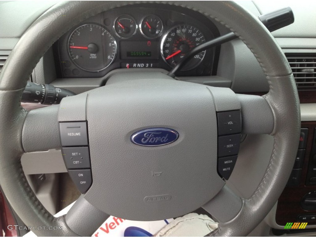2006 Ford Freestar SEL Flint Grey Steering Wheel Photo #80869756