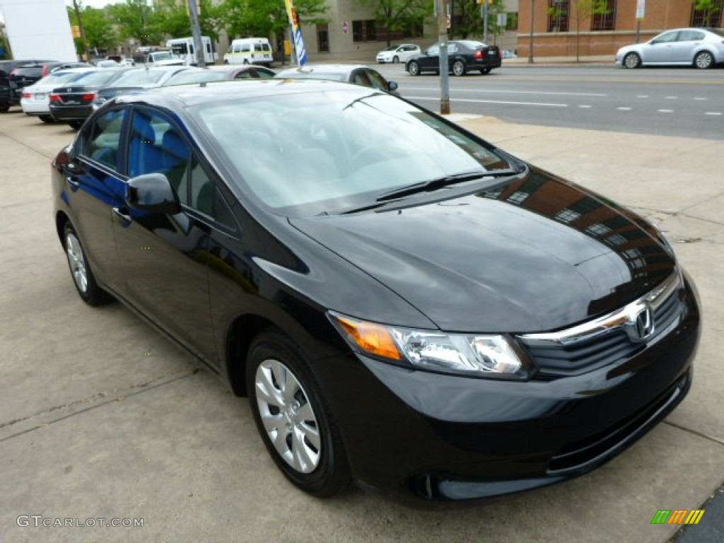 Crystal Black Pearl 2012 Honda Civic LX Sedan Exterior Photo #80873026