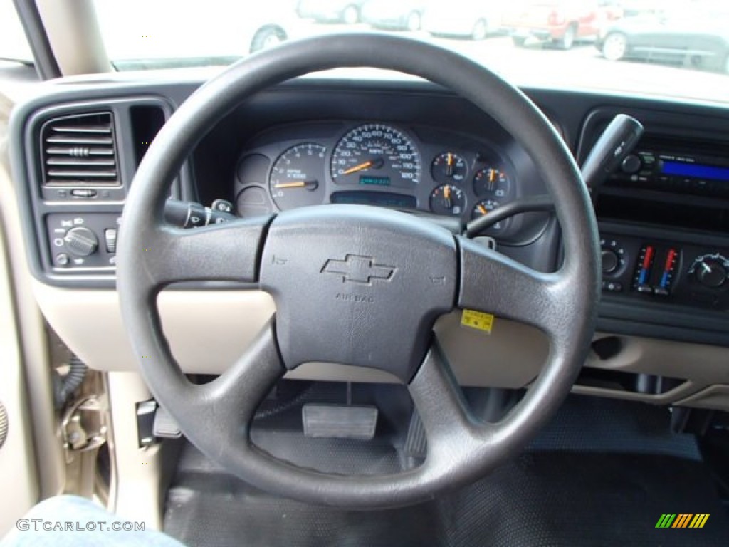 2004 Chevrolet Silverado 1500 LS Extended Cab Tan Steering Wheel Photo #80873791