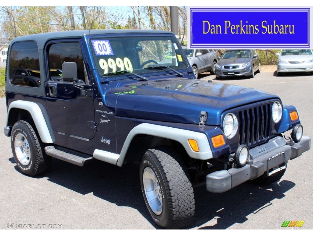 2000 Wrangler Sport 4x4 - Patriot Blue Pearl / Agate photo #1