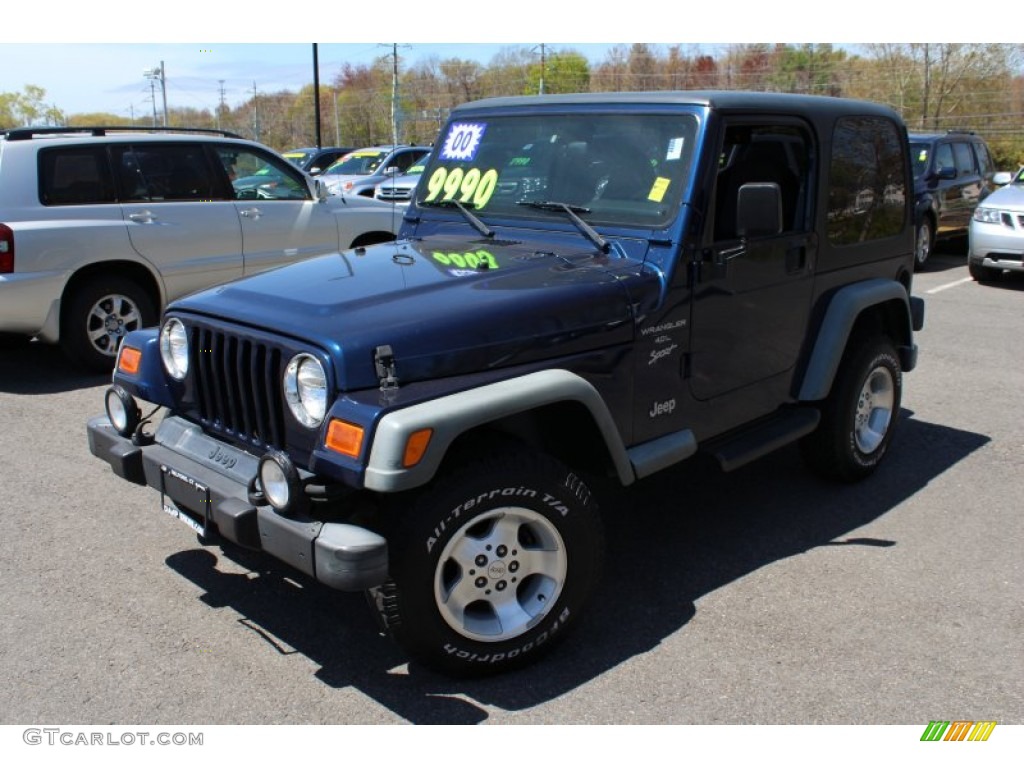 2000 Wrangler Sport 4x4 - Patriot Blue Pearl / Agate photo #3