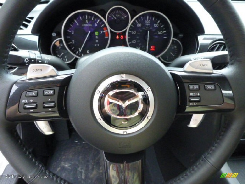 2013 Mazda MX-5 Miata Grand Touring Roadster Black Steering Wheel Photo #80876074