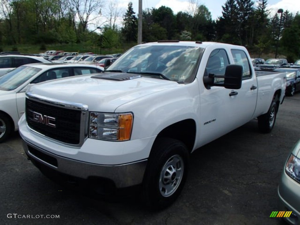 2011 Sierra 2500HD Work Truck Crew Cab 4x4 - Summit White / Dark Titanium photo #3