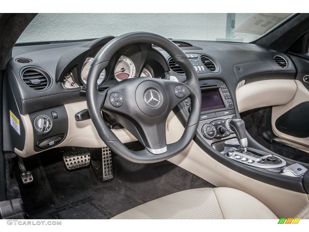Porcelain/Black Interior 2012 Mercedes-Benz SL 63 AMG Roadster Photo #80881195